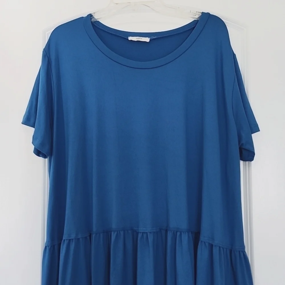 Entro short sleeve Peplum Top Blue size 1X - Picture 6 of 12